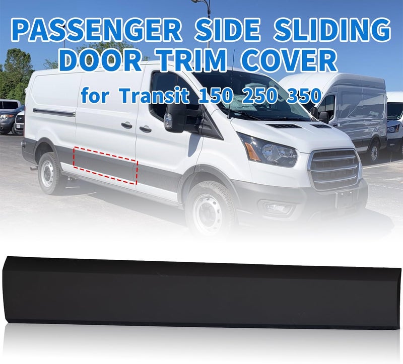 Spwrney Sliding Door Lower Molding Trim Center for Transit 150 250 350 HD 2015-2024, Exterior Side Loading Panel Cover Accessories, Passenger Right Side, 1PC - Image 4